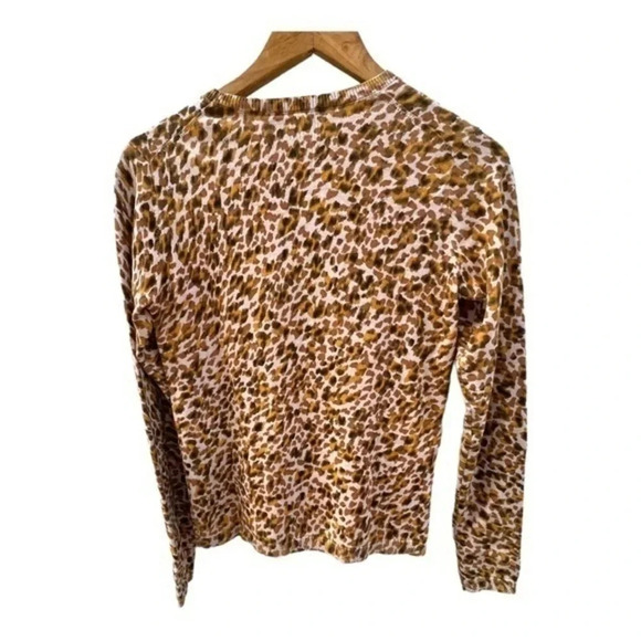 Ann Taylor Womens Size XS Seashell Leopard Print Cotton Long Sleeve Sweater - Picture 6 of 6
